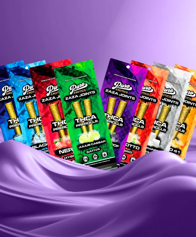 Puro Exotics ZAZA Joints THCA Prerolls | 1.25 Grams Each | 2 Pack